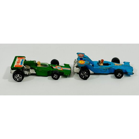 Yatming Green Ferrari Formula Car Exxon No 2 & Yatming Blue Honda No 1301 Shell - Picture 10 of 11